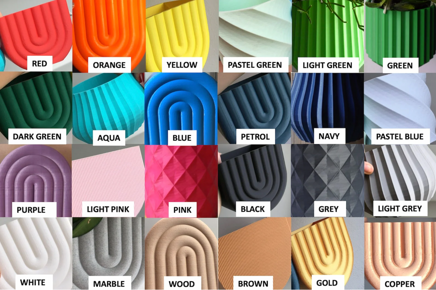 Ribbed Wall Mounted Plant Pot