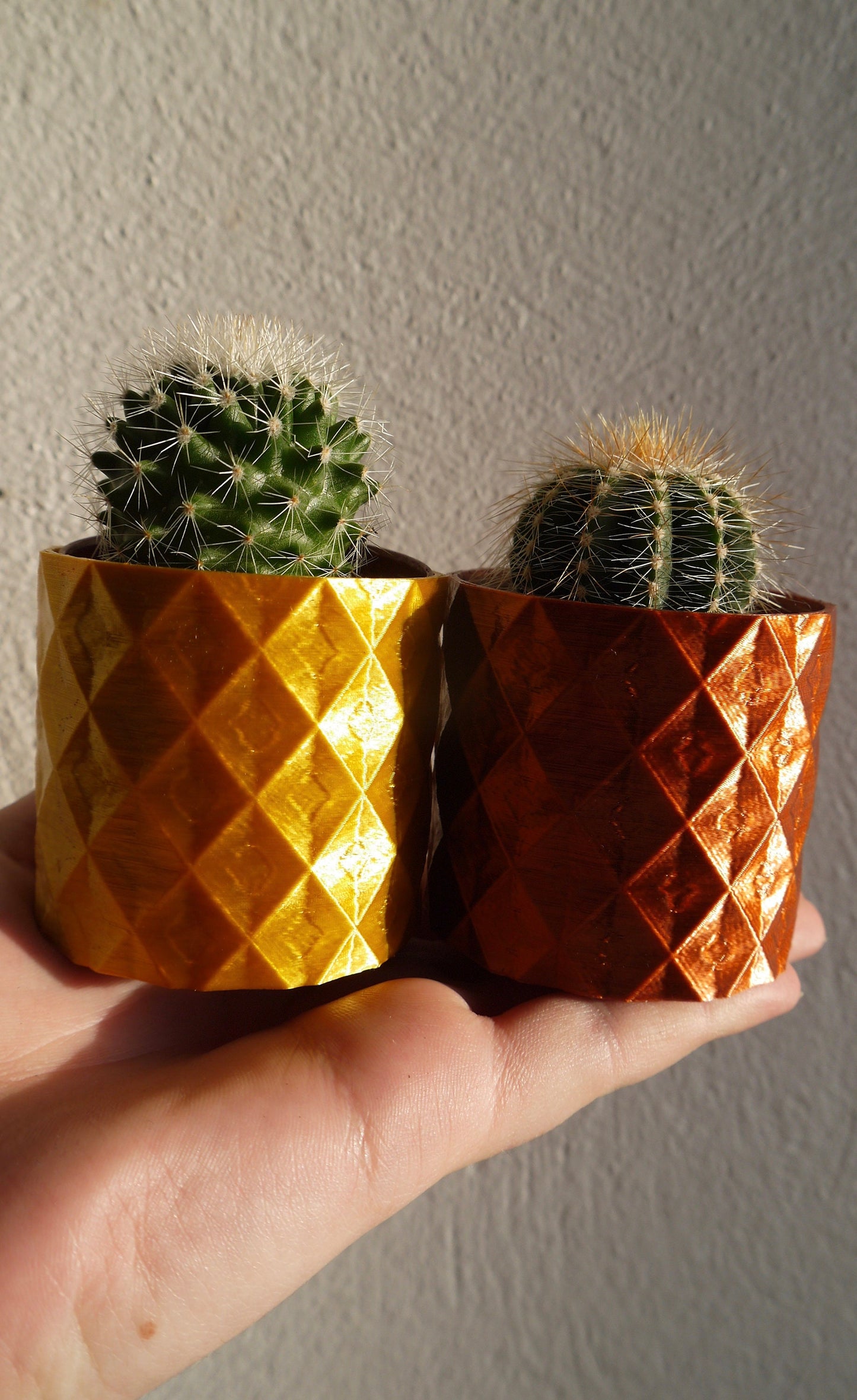 Geometric Diamond Pattern Plant Pot