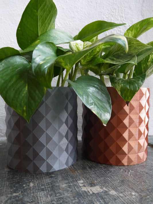 Geometric Spike Textured Plant Pot