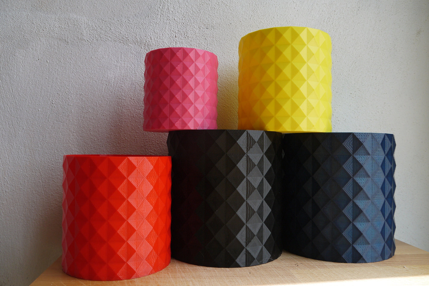 Geometric Spike Textured Plant Pot