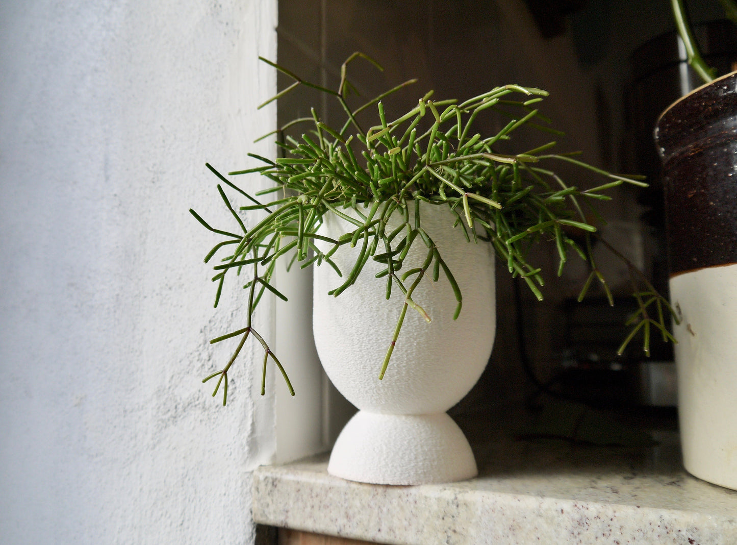 Concrete Effect Egg Cup Plant Pot