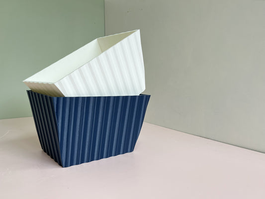 Nesting Tapered Corrugated Texture Storage box