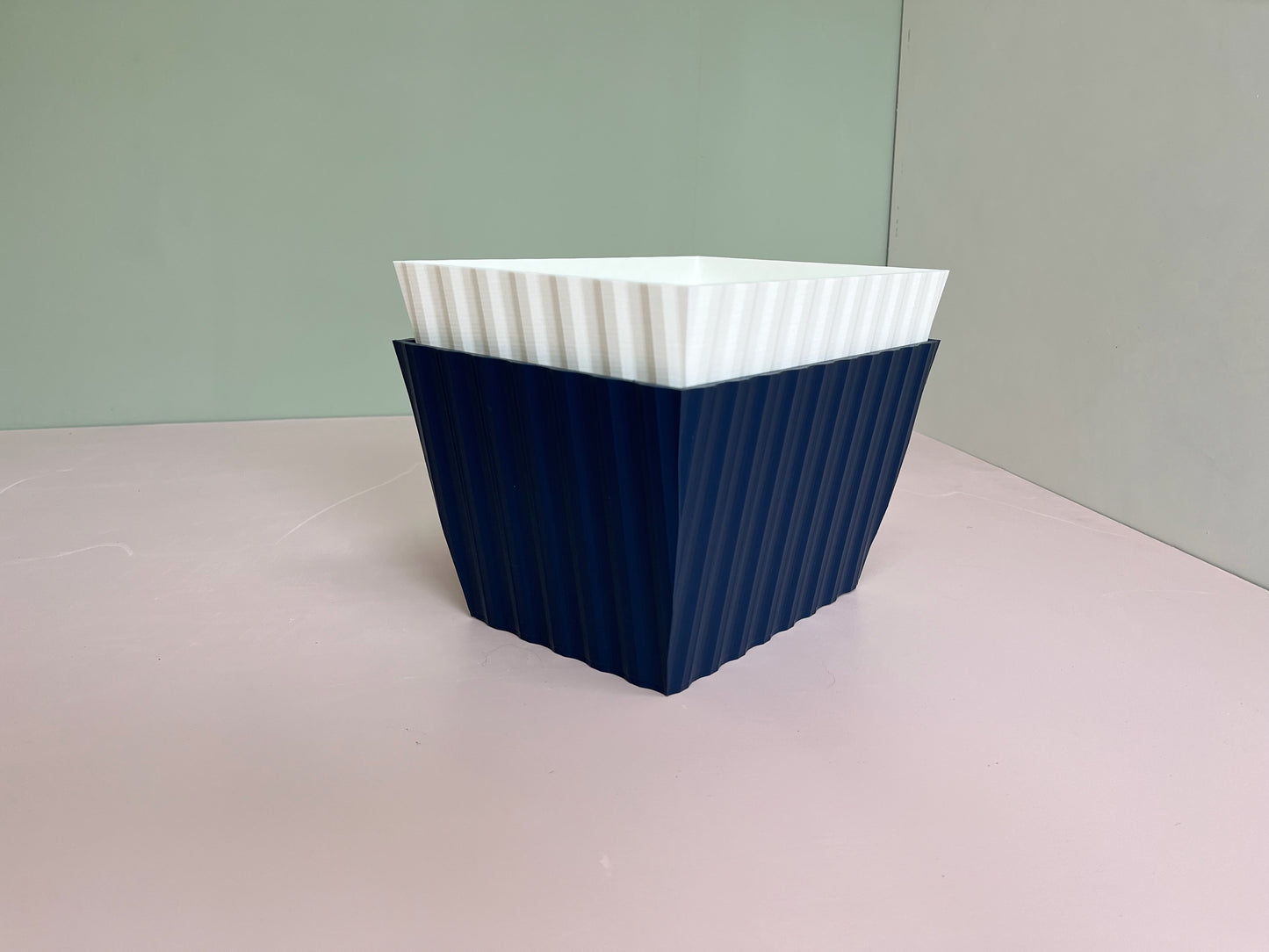 Nesting Tapered Corrugated Texture Storage box