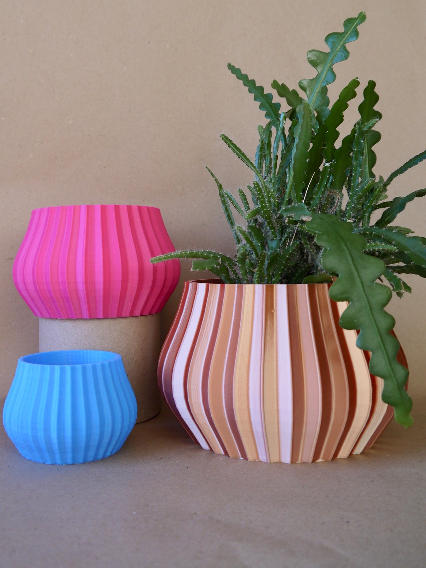 Fluted Vase Shaped Plant Pot