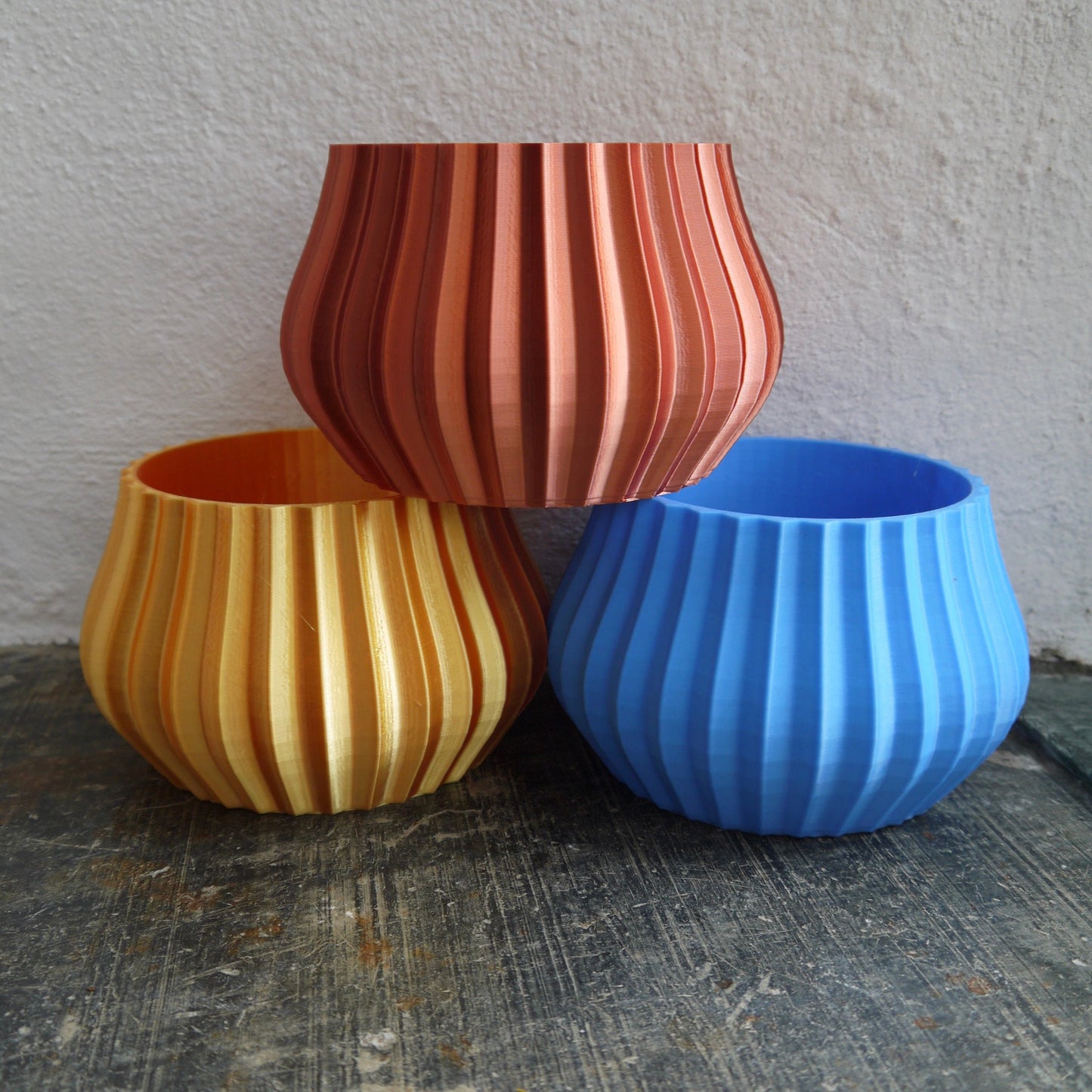 Fluted Vase Shaped Plant Pot